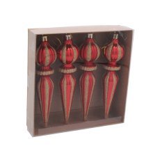 Chomik - Set aus 4 länglichen Weihnachtsanhängern, 16 cm, Farb-Mix *5355