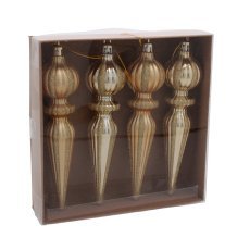 Chomik - Set aus 4 länglichen Weihnachtsanhängern, 16 cm, Farb-Mix *5355