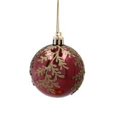 Chomik - Set aus 8 Weihnachtskugeln in Bordeaux, Ø 6 cm, gemischte Muster *5416
