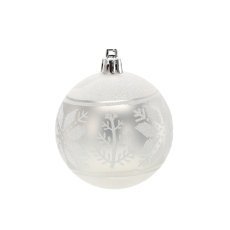 Chomik - Set aus 6 silbernen Weihnachtskugeln, 7 cm, mit verschiedenen Mustern *5805