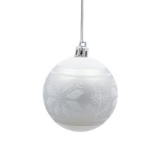 Chomik - Set aus 6 silbernen Weihnachtskugeln, 7 cm, mit verschiedenen Mustern *5805