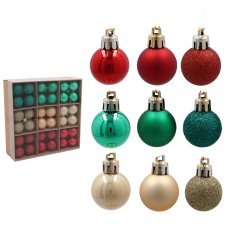 Chomik - Set mit 72 Weihnachtskugeln, 3 cm, Farbmix *5850