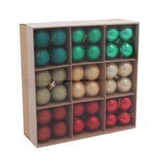 Chomik - Set mit 72 Weihnachtskugeln, 3 cm, Farbmix *5850