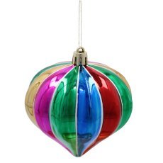 Chomik - Kpl. 3 Christbaumschmuck – bunte Lamettastreifen, 8 cm, Verpackung = 12 Stk. *7229