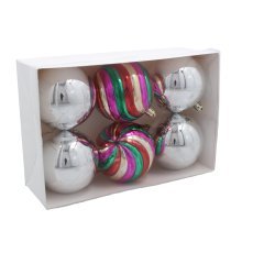 Chomik - 6-teiliges Weihnachtskugel-Set – verschiedene Muster – BIK7281
