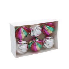 Chomik - Set mit 6 Weihnachtskugeln – Kugel-Mix in verschiedenen Farben, 6 cm *7298