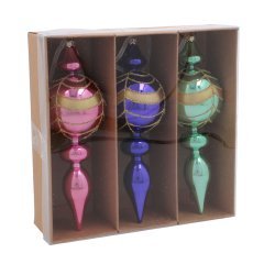 Chomik - Set mit 3 Christbaumschmuck-Spitzen – Farbmix, 17 cm, Packung = 12 Sets *7342