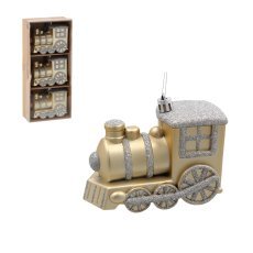Chomik - Set mit 3 Weihnachtsdekorationen – Zug, 10 cm, Verpackung = 12 Sets *7359