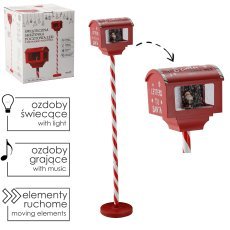 Weihnachtlicher Briefkasten, 27 x 20 x 150 cm, mit LED-Spieluhr, Rot *7700