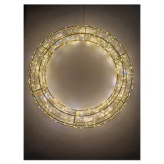 Weihnachtskranz LED 40 cm 600 L warmweiß + kaltweiß, Blinkfunktion für Innen- und Außenbereich *8257