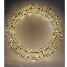 Weihnachtskranz LED 50 cm, 800 Lichter, warmweiß + kalt blinkend, für Innen- und Außenbereich *8264
