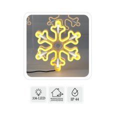 Schneeflocke 30 cm, Neon-LED, warmweiß + kaltweiß, blinkend, für innen/außen *8288