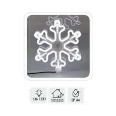 Schneeflocke 30 cm, Neon-LED, kaltweiß + kaltweiß blinkend, für den Innen- und Außenbereich *8295