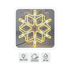 Schneeflocke 60 cm, Neon-LED, warmweiß + kaltweiß, Blinkeffekt, für innen/außen *8301