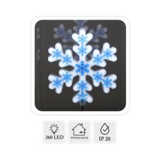 Schneeflocke Blau, 40 cm, Neon-LED, Kaltweiß *8332