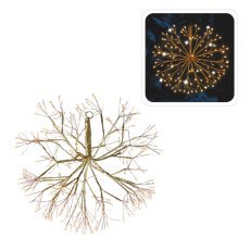 Weihnachtsdekoration – goldene Mistel, 40 cm, 288 Micro-LEDs, warmweiß + kaltweißer Flash, für innen und außen *8271