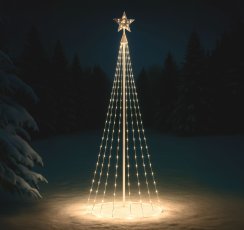 Kegelförmiger LED-Weihnachtsbaum mit Stern 3 m 458L warmweiß für Innen- und Außenbereich *8011