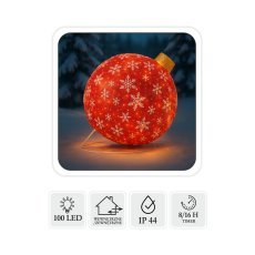 Festliche Dekoration – LED-Kugel 60 cm, 100 Lichter, warmweiß, für Innen- und Außenbereich *8431