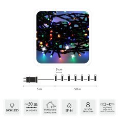 LED-Lichterkette 1000 L, Multicolor, Länge 3 + 50 m, für Innen- und Außenbereich *8448