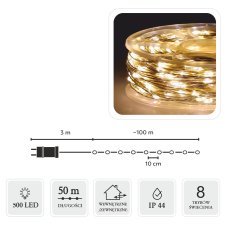 LED-Lichterkette auf Spule, 500 Lampen, warmweiß, Länge 3 + 50 m *8523