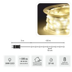 LED-Micro-Lichterkette auf Rolle, 1000 L warmweiß, Länge 3 + 100 m *8554