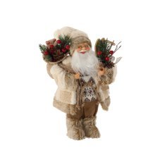 Stehender Nikolaus in Beige mit Skiern, 30 cm *8707