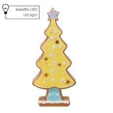 Weihnachtsfigur – Gelber Lebkuchen-Tannenbaum 23,8 x 9,8 x 53,6 cm LED *1384