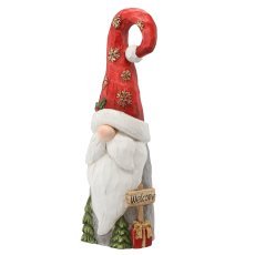 Figur Weihnachtswichtel – Zwerg mit Weihnachtsmannmütze 22 x 21 x 66 cm LED *0851