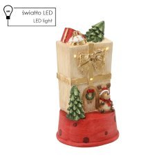 Figur Weihnachtsmotiv – Häuschen mit Rentier 22 x 21 x 40 cm LED *0929