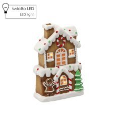 Weihnachtsfigur – Lebkuchenhaus 22 x 11,5 x 33,5 cm LED *0936