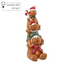 Weihnachtsfigur – drei Lebkuchenmänner 16 x 16 x 43 cm LED *0967