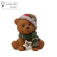 Weihnachtsfigur – Bär mit Stern, 28,5 x 22 x 30 cm, LED *1049