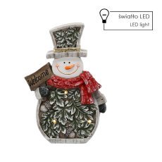 Figur Weihnachtsmann – Schneemann mit Zetteln 25,5 x 9,5 x 37,5 cm LED *1193