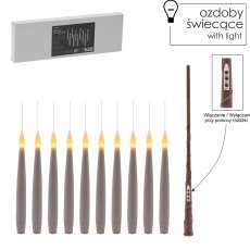 Kpl. 10 LED-Hängelichter mit Stäbchen 1,5 x 15,5 cm *9452