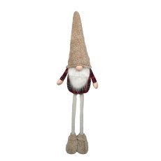 Weihnachtswichtel mit verstellbaren Beinen 85–128 cm beige – rot *9629