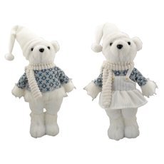 Weißer Weihnachts-Eisbär 50 cm Junge / Mädchen *9773