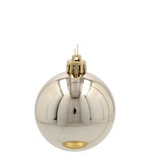 Chomik - Set aus 9 Christbaumkugeln, 6 cm, in Champagner/Grau/Weiß *9957