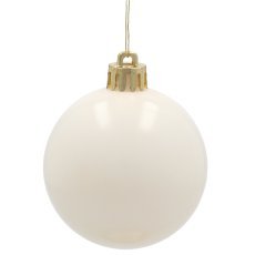 Komplettset mit 12 Kugeln, 6 cm, in Champagner/Grau/Weiß *9964