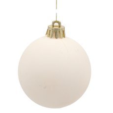 Chomik - Kpl. 30 Christbaumkugeln 6 cm in Röhre champagner/grau/weiß *9995