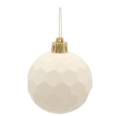 Chomik - Set aus 16 Christbaumkugeln, 6 cm, in Champagner-, Grau- und Weißtönen *0004