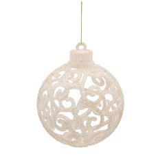 Chomik - Set mit 12 Weihnachtskugeln, 6 cm, in Champagner-, Grau- und Weißtönen *0080