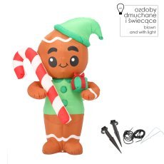 Aufblasbarer Lebkuchenmann mit LED-Beleuchtung, 180 cm *0332