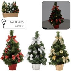 Weihnachtsbaum mit 10 LED-Lichtern, 40 cm, Farbmix, Display = 6 Stück *0295