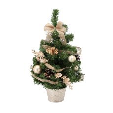 Weihnachtsbaum mit 15 LED-Lichtern, 50 cm, gold *0318