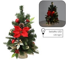 Weihnachtsbaum mit 15 LED, 50 cm, rot-gold *0721