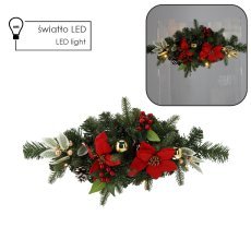 Weihnachtsdekoration 10 LED 50 cm rot-gold *0776