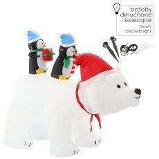 Dehnbare LED-Dekoration „Eisbär mit Pinguinen“ 200 cm *0431