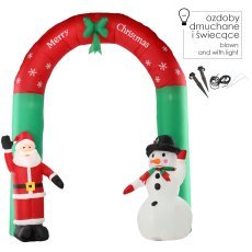 Aufblasbarer Bogen mit Weihnachtsmann und Schneemann, LED, 240 cm *0448