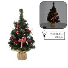 Weihnachtsbaum mit 20 LED-Lichtern, 50 cm, rot-weiß *0783