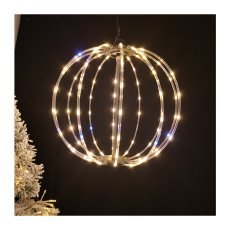 Festliche Dekoration – LED-Kugel 40 cm, 144 Lichter warmweiß mit Blinkeffekt, für innen und außen *1827